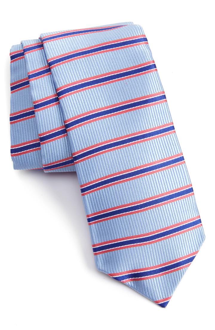 Men's Nordstrom Men's Shop Sunset Stripe Silk Tie, Size - Blue