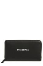 Women's Balenciaga Everyday Leather Accordion Wallet - Black