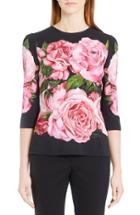 Women's Dolce & Gabbana Rose Print Cady Top