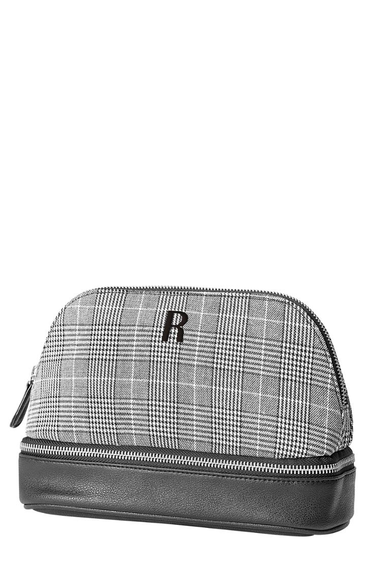 Cathy's Concepts Monogram Glen Plaid Travel Case, Size - Grey R