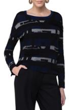 Women's Akris Punto Fringe Jacquard Cotton Blend Pullover - Blue