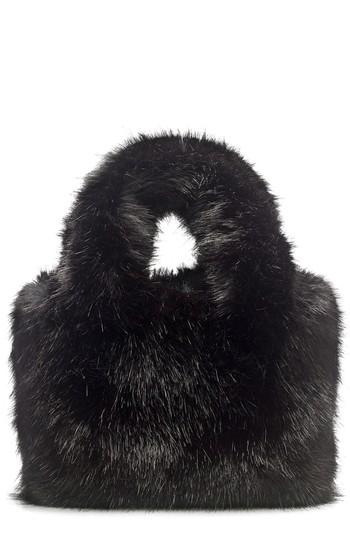 J.crew Margot Faux Shearling Tote - Black