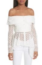 Women's Self-portrait Broderie Anglaise Off The Shoulder Top - White