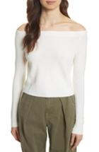 Women's Frame Off The Shoulder Crop Sweater - Ivory