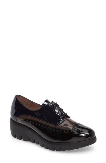 Women's Wonders Wedge Wingtip Derby Us / 35eu - Black