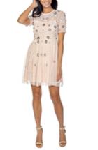 Women's Lace & Beads Baby Sequin Minidress - Beige