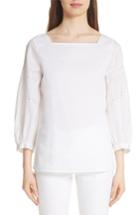 Women's Lafayette 148 New York Harper Gemma Cloth Blouse, Size - White