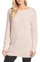 Women's Emerson Rose Cashmere Cable Tunic Sweater - Beige