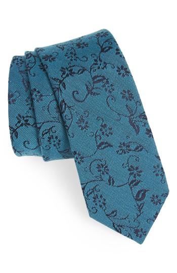 Men's Nordstrom Men's Shop Emerson Floral Wool & Silk Tie, Size - Blue/green