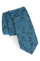 Men's Nordstrom Men's Shop Emerson Floral Wool & Silk Tie, Size - Blue/green
