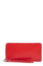 Women's Nordstrom Patent Leather Zip Around Wallet - Red