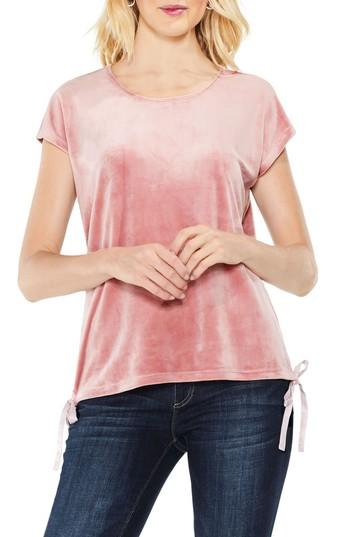 Women's Vince Camuto Side Tie Velour Top, Size - Pink