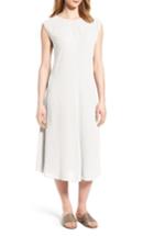 Women's Eileen Fisher Silk Midi Dress - White