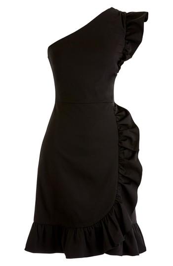 Women's J.crew Yass One-shoulder Ruffle Dress - Black