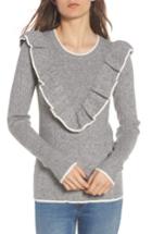 Women's Hinge Ruffle Sweater, Size - Grey