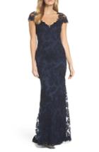 Women's Tadashi Shoji Embroidered Corded Lace Gown - Blue