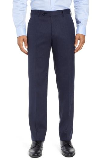 Men's Zanella Parker Solid Stretch Trousers - Blue