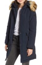 Women's Sam Edelman Faux Fur Trim Down Jacket, Size - Blue