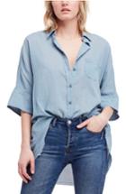 Women's Free People Best Of Me Button Down Shirt - Blue