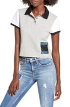 Women's Calvin Klein Jeans Crop Polo - Grey