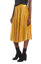 Women's Chelsea28 Pleated Velvet Skirt, Size - Metallic
