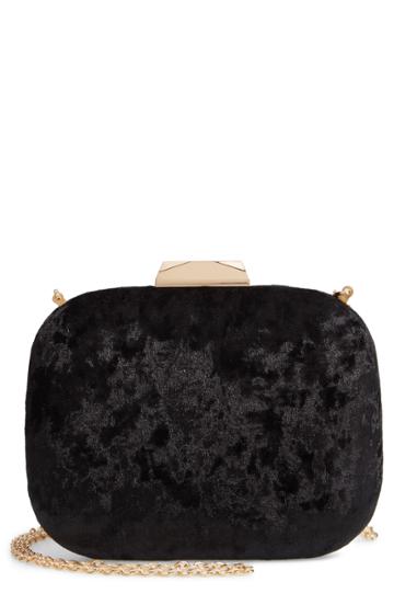 Mali + Lili Mini Aubrey Velvet Minaudiere - Black