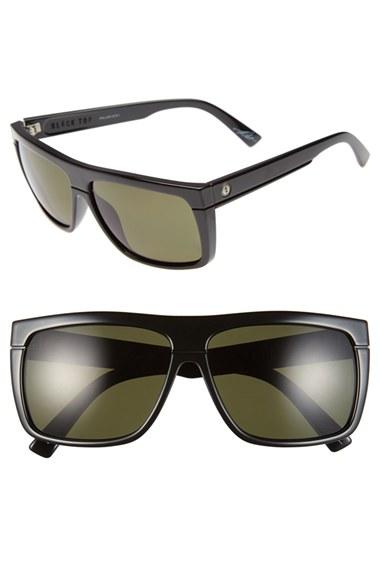 Women's Electric 'black Top' 60mm Polarized Flat Top Sunglasses - Gloss Black/ Grey Polar