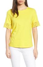 Women's Draper James Palmetto Lace Tee Shirt - Yellow