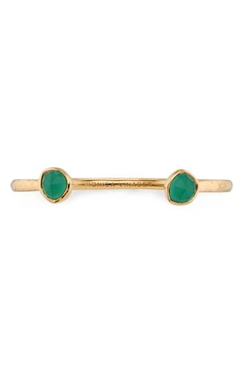 Women's Monica Vinader Siren Green Onyx Thin Cuff Bracelet