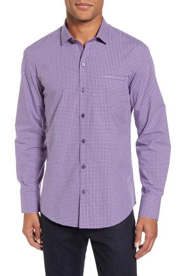 Men's Zachary Prell Pawlata Slim Fit Check Sport Shirt, Size - Purple