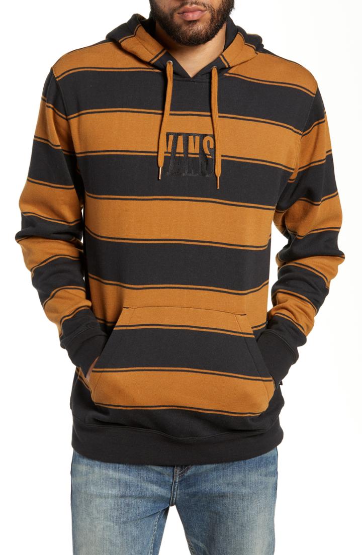 Men's Vans Tall Box Stripe Hoodie Sweatshirt - Black