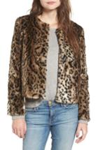 Women's Bb Dakota Mckinley Leopard Print Faux Fur Jacket