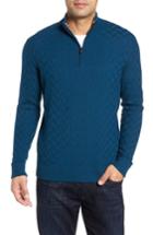 Men's Robert Graham Rowley Classic Fit Quarter Zip Sweater, Size - Blue