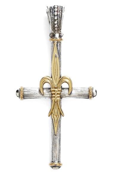 Women's Konstantino 'orpheus' Fleur De Lis Cross Pendant