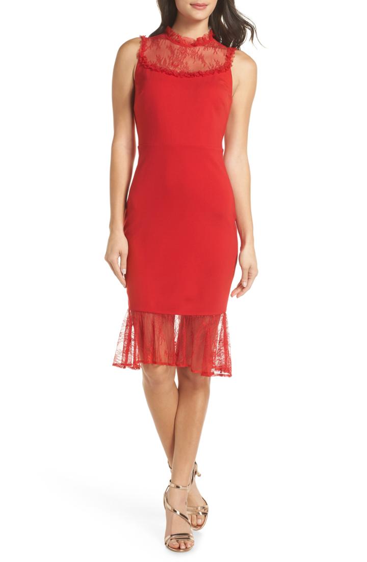 Women's Ali & Jay Two To Tango Lace Detail Dress - Red