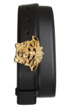 Men's Versace Medusa Head Leather Belt Eu - Black/gold