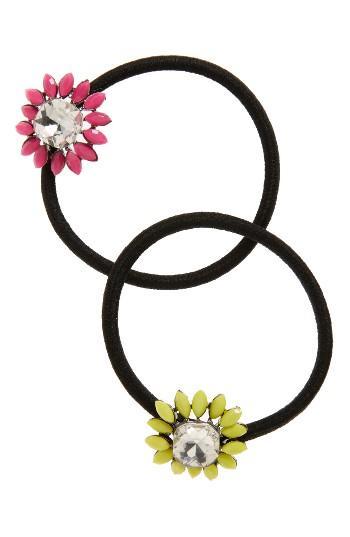Cara 2-pack Flower Hair Ties, Size - Pink