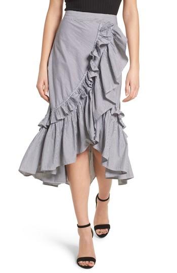 Women's Bp. Flounce Ruffle Trim Skirt - Black