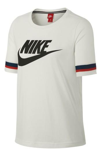 Women's Nike Sportswear Stripe Sleeve Tee - Ivory