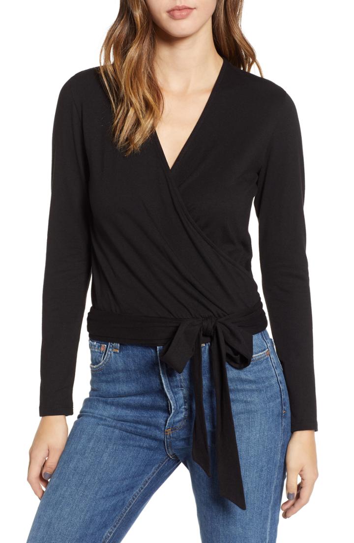 Women's 1901 Ballet Wrap Top - Black