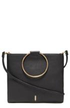 Thacker Le Pouch Leather Ring Handle Crossbody Bag - Black