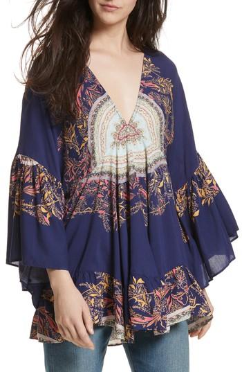 Women's Free People Sunset Dreams Ruffle Top - Blue
