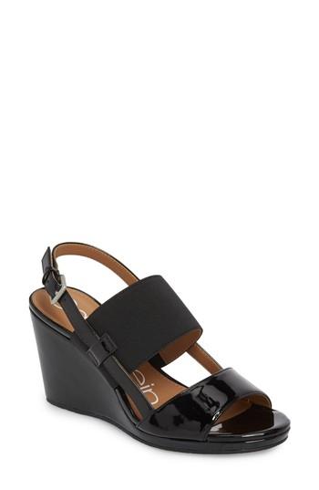 Women's Calvin Klein Bethan Wedge Sandal M - Black