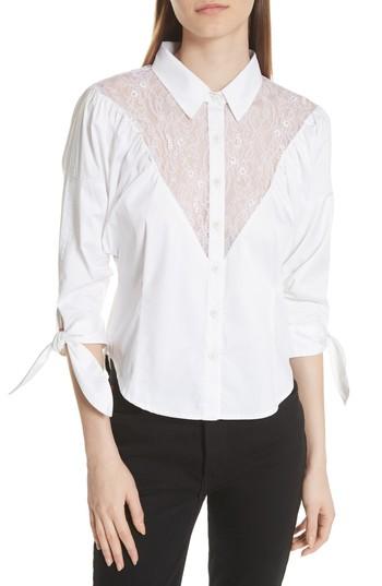 Women's Opening Ceremony Lace Yoke Shirt - White