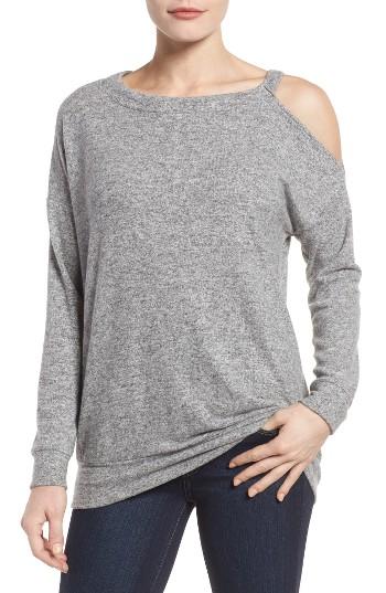Women's Gibson Open Shoulder Fleece Top - Grey