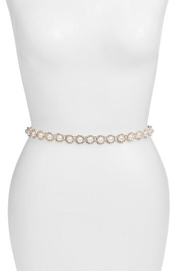 Women's Kate Spade New York Imitation Pearl & Crystal Belt