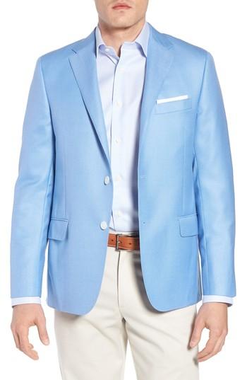 Men's Hickey Freeman Classic B Fit Wool & Silk Blazer L - Blue