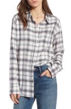 Women's Treasure & Bond Plaid Boyfriend Shirt, Size - Ivory