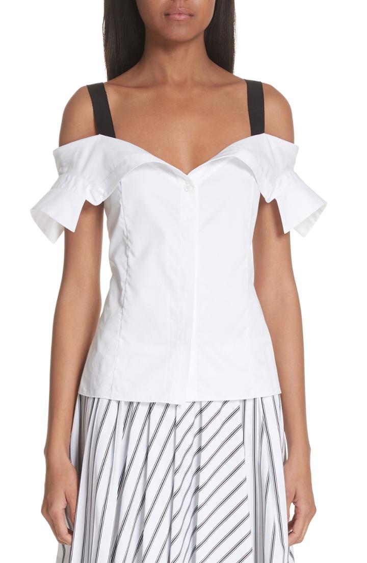 Women's Jason Wu Grosgrain Trim Off The Shoulder Top