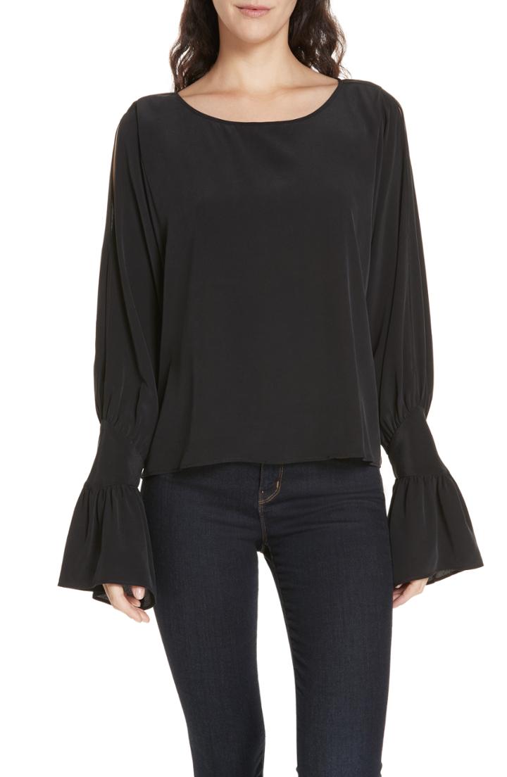 Women's L'agence Gianne Silk Blouse - Black